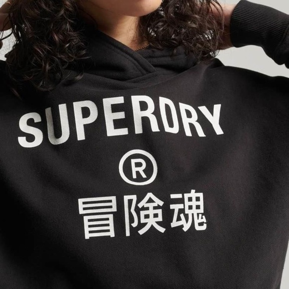 Superdry Black Boxy Sweatshirt with Relaxed Fit - Picture 3 of 8